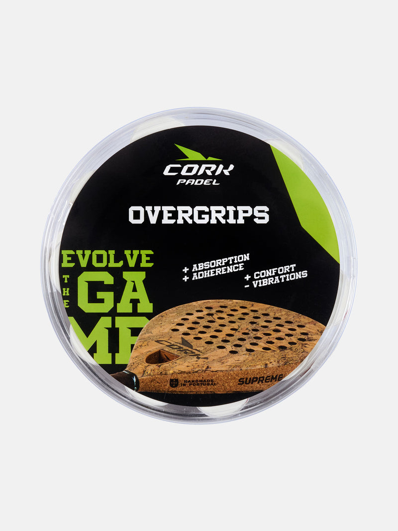 CORK PADEL OVERGRIP 30 PAK - HVID