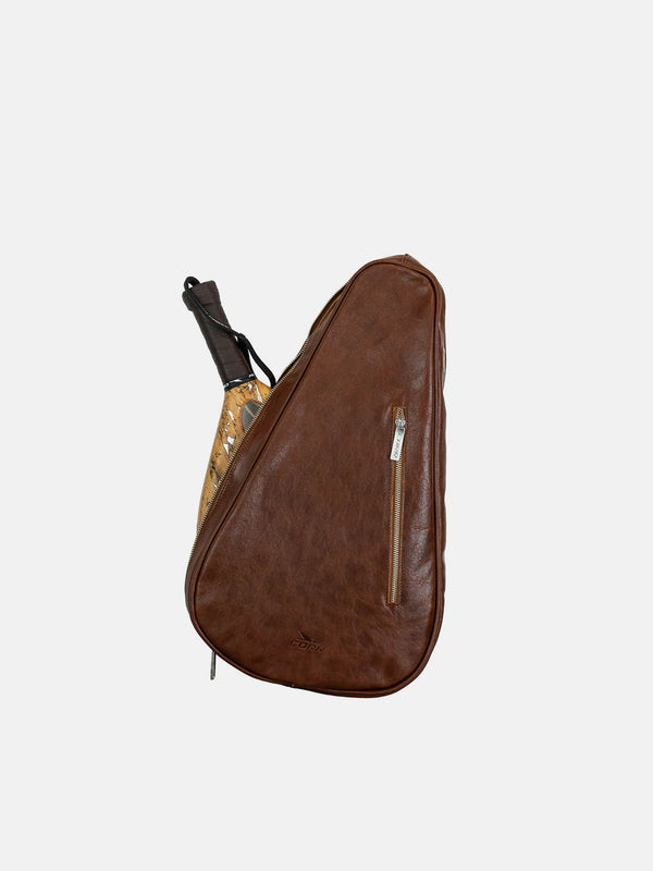 CORK PADEL BAT COVER I LÆDER - BRUN (GULD)