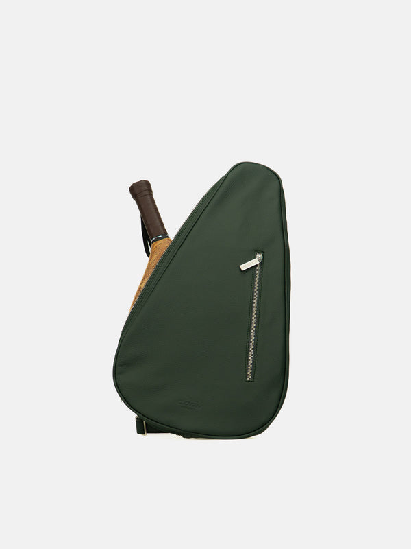 CORK PADEL BAT COVER I LÆDER - GRØN (SØLV)