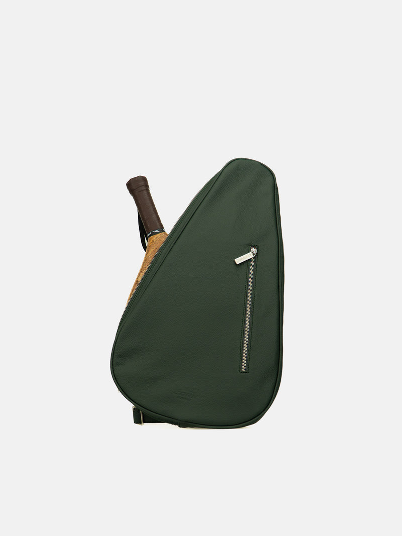 CORK PADEL BAT COVER I LÆDER - GRØN (SØLV)