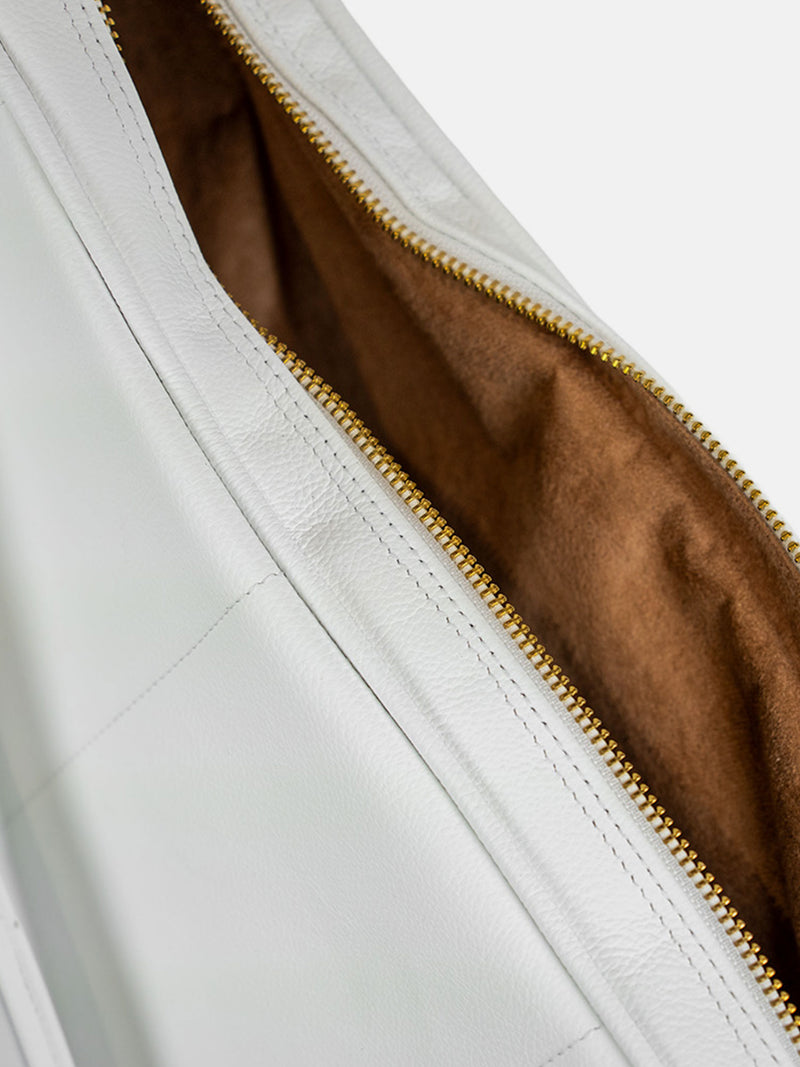 CORK PADEL BAT COVER I LÆDER - HVID (GULD)