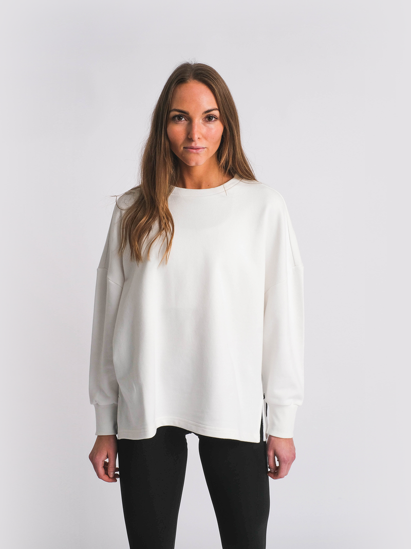 KISSPADEL CROPPED CREW NECK - HVID